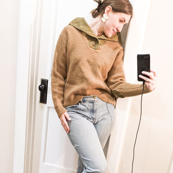 Cozy n Cool Vintage Sweater Elbow Patch Pullover - Picture 10 of 11